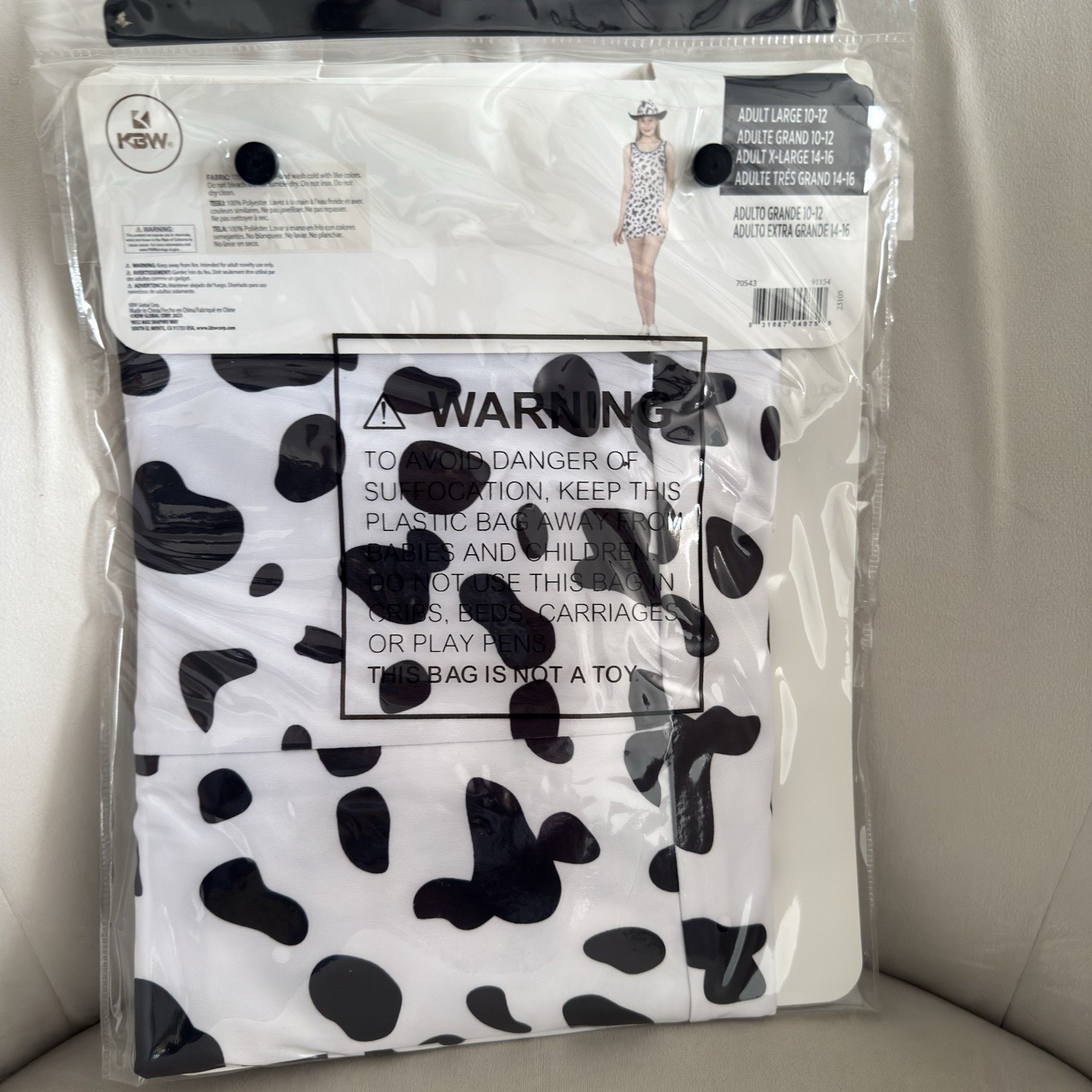 Cow Print Bodysuit Women’s Size L/Xl Comfortable Halloween Costume Nwt — image 6 of 6